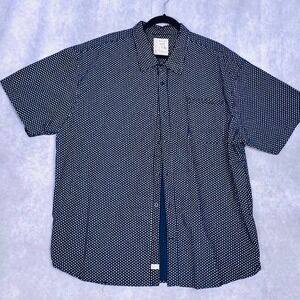 Alexander Julian Button Down Mens 4X Navy Blue Excellent Short‎ Sleeve Geometric